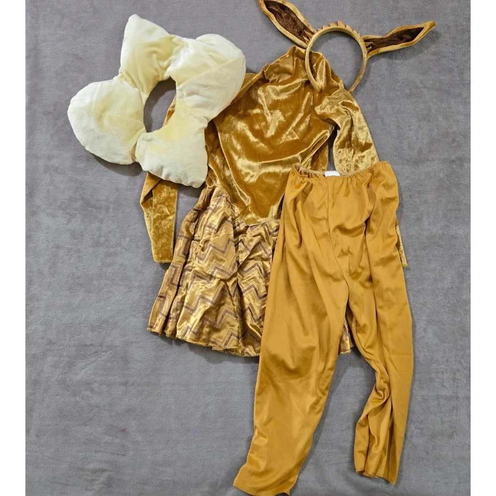 Pokemon Eevee Costume Girls Medium 7-8 Deluxe Halloween Dress Up Anime Cosplay